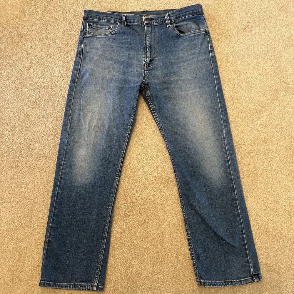 Levi's 505 Jeans Mens 38x28 Blue Medium Wash Straight Leg Denim Pants Tag 38x30